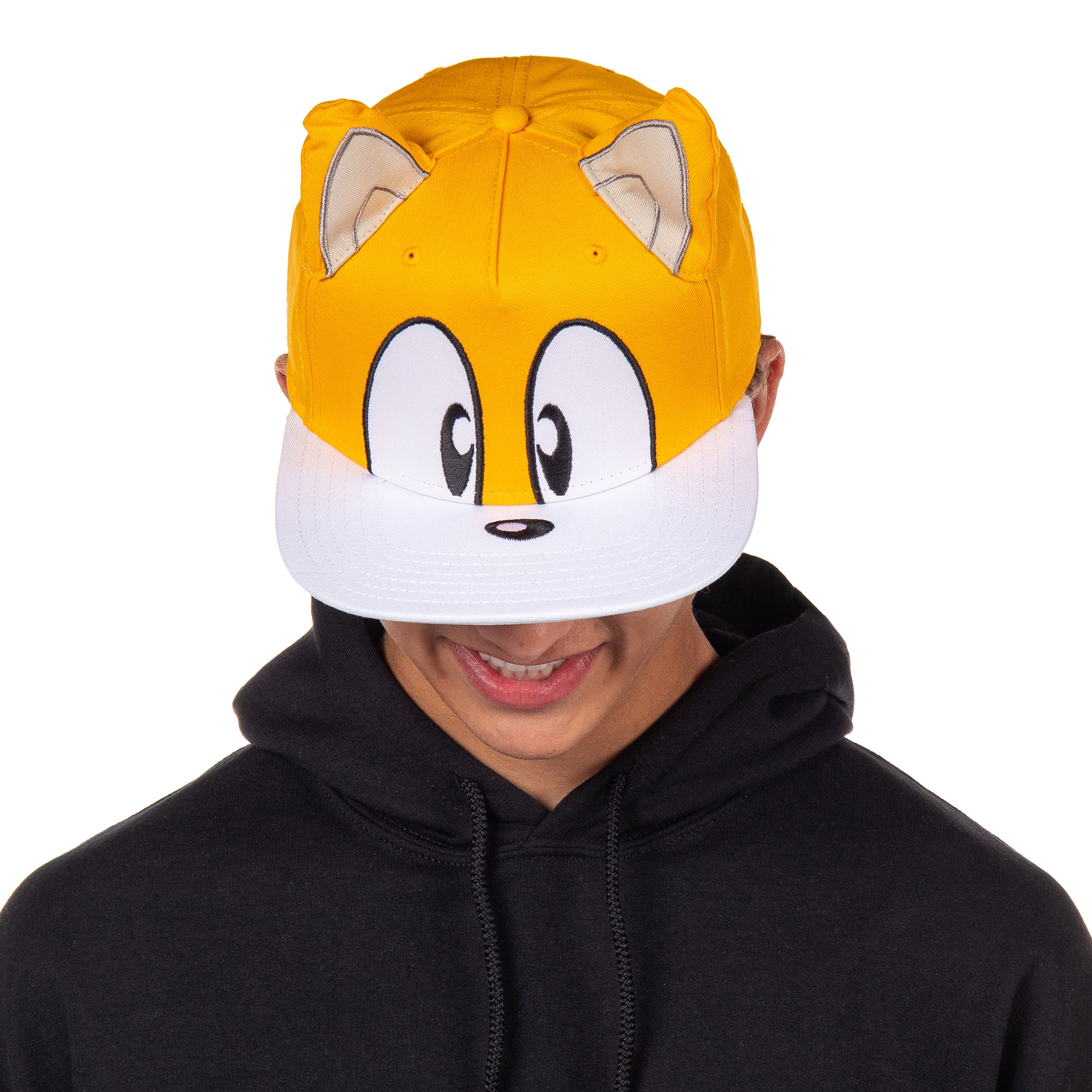 Sonic the Hedgehog Men's Hat Embroidered Character Face and 3D Ears Snapback Cap