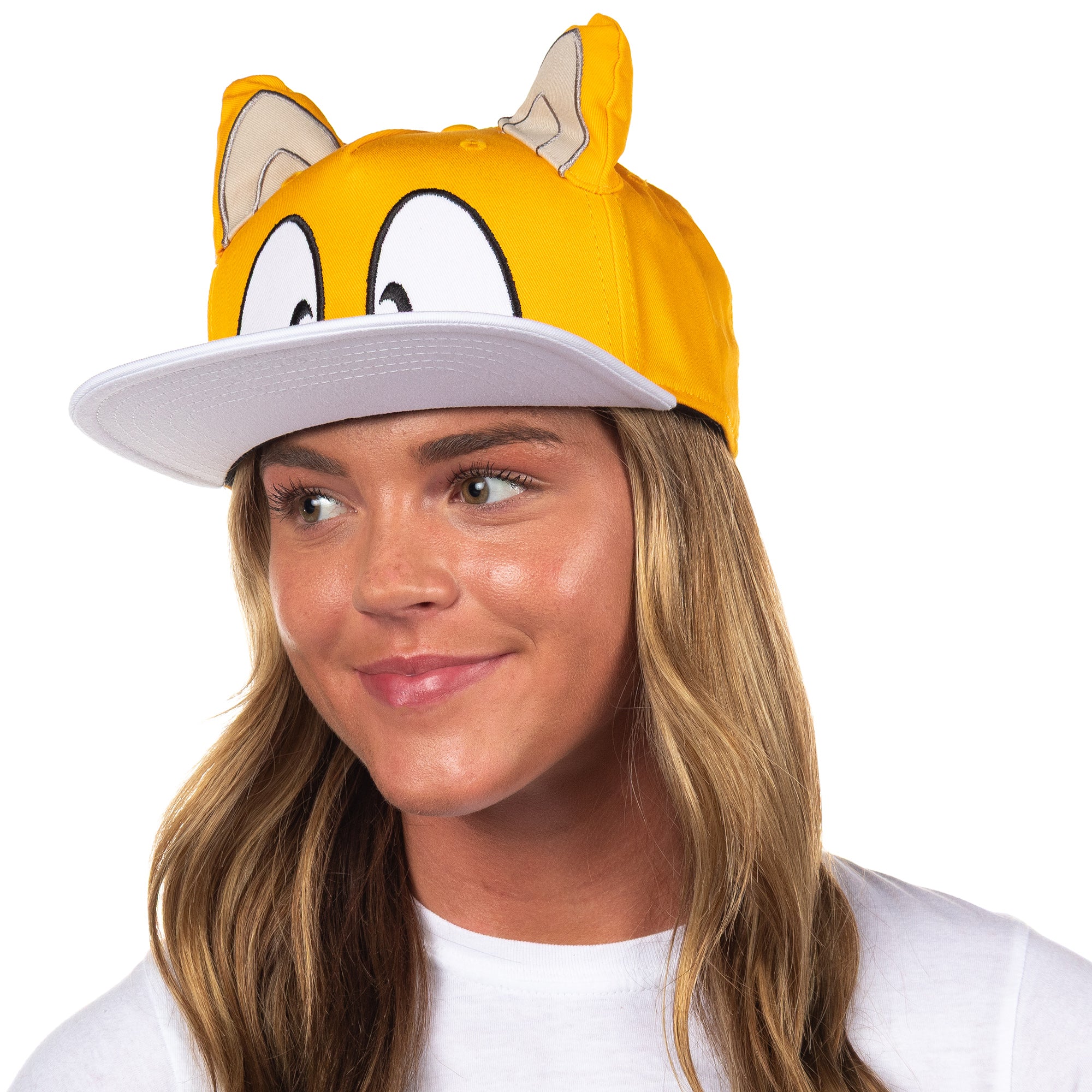 Sonic the Hedgehog Men's Hat Embroidered Character Face and 3D Ears Snapback Cap