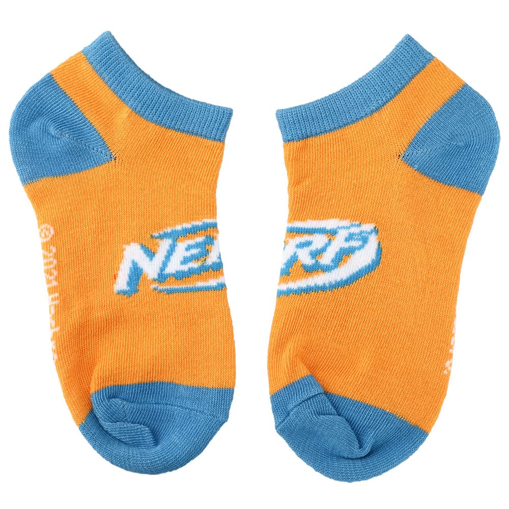 Nerf Nation Boys Casual Ankle Socks Orange Blue White 6-pack