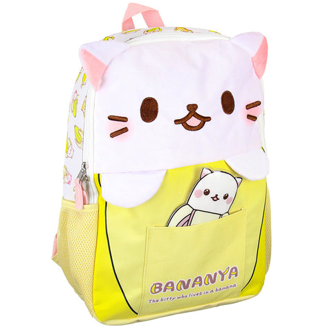 Bananya Plush 3-D Cat Anime Cartoon 16" Backpack
