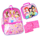 Disney Princess 16 inch Backpack for Girls 5 Piece School Lunch Box Set