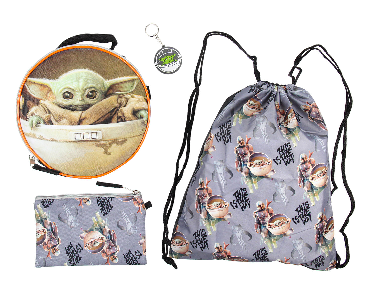 The Mandalorian Grogu Baby Yoda 5 Piece Backpack Lunch Bag Mega Set 16"