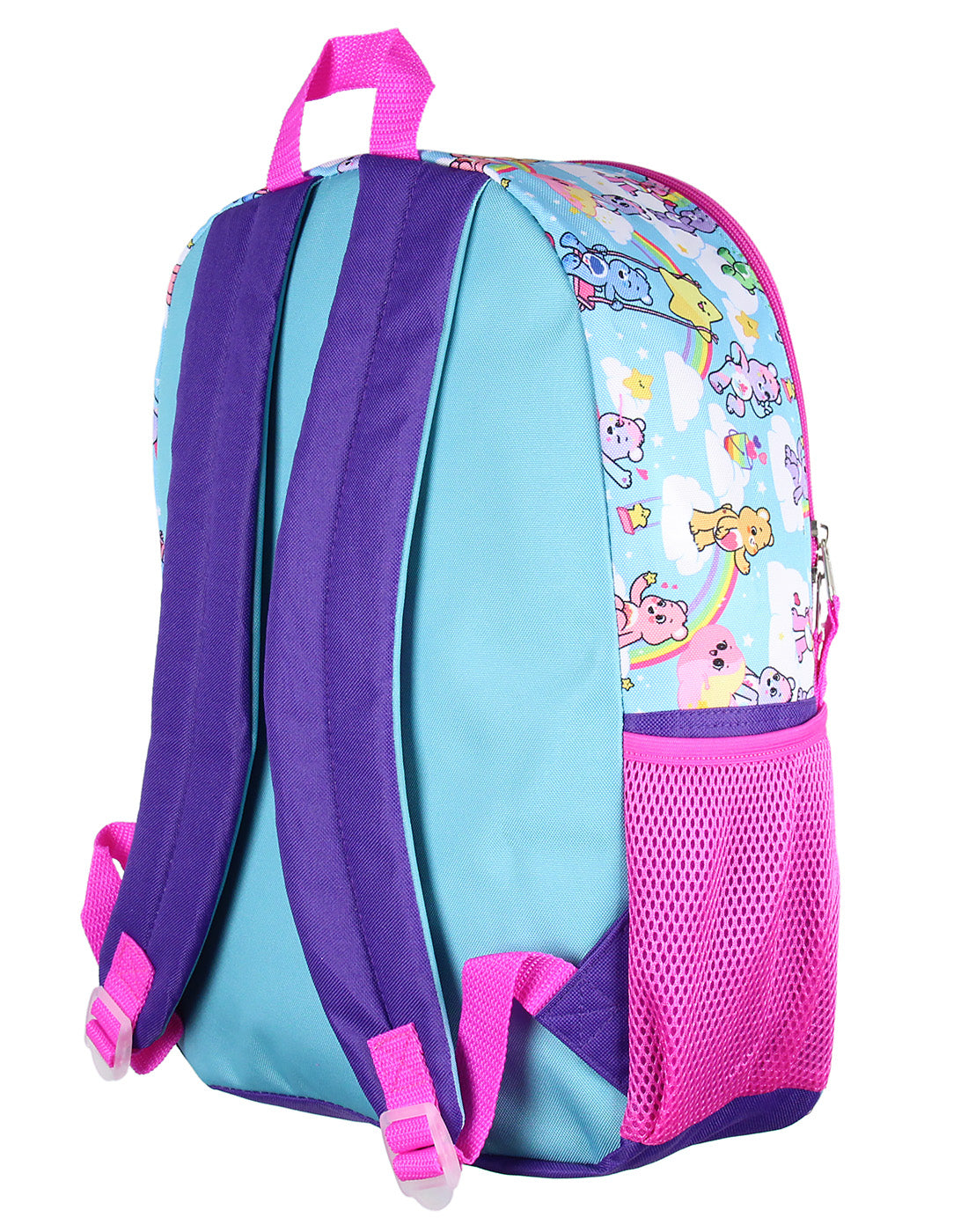 Carebears Caring Is Magic 16" Backpack Lunch Tote Water Bottle 5 Pc Mega Set