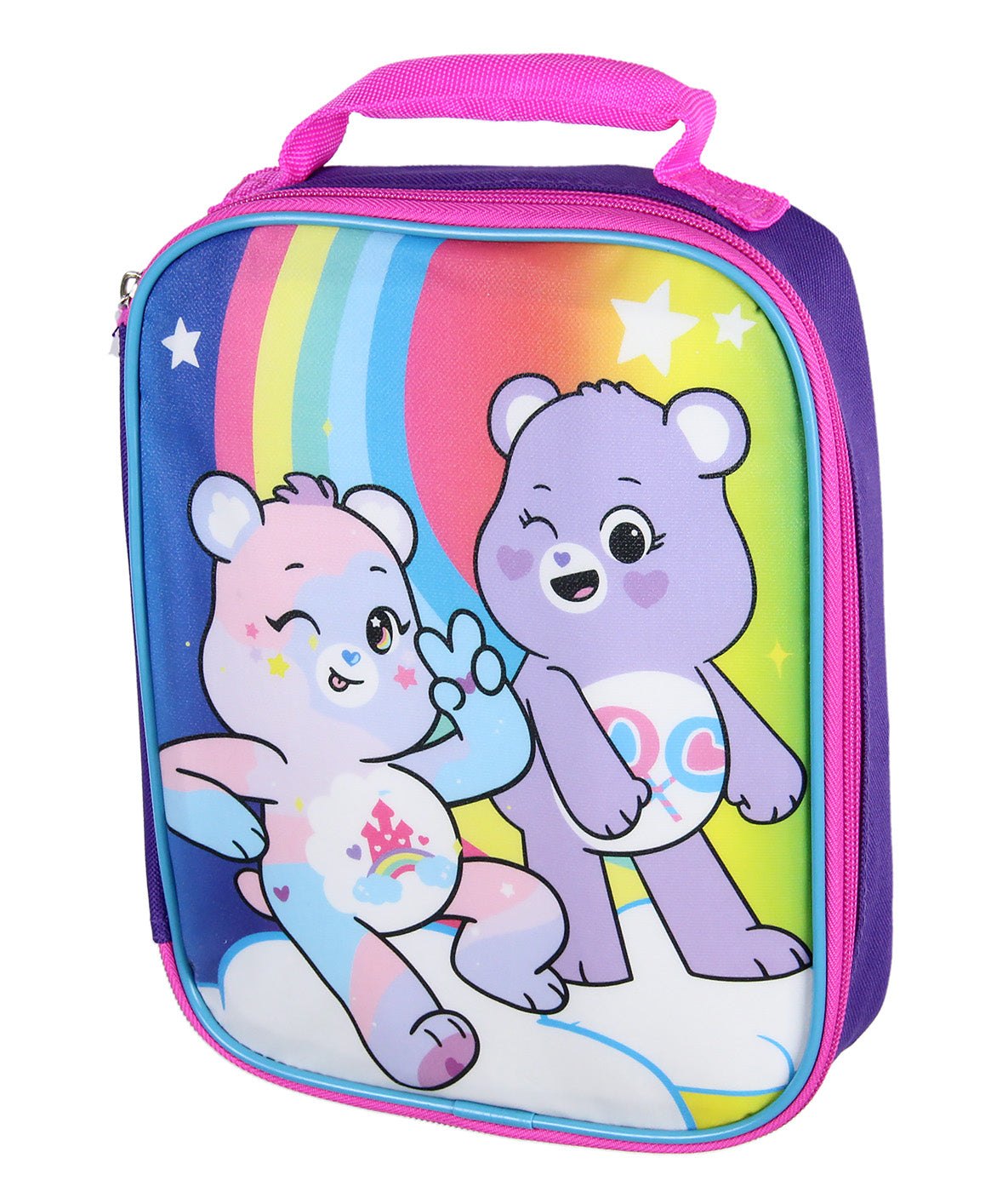 Carebears Caring Is Magic 16" Backpack Lunch Tote Water Bottle 5 Pc Mega Set