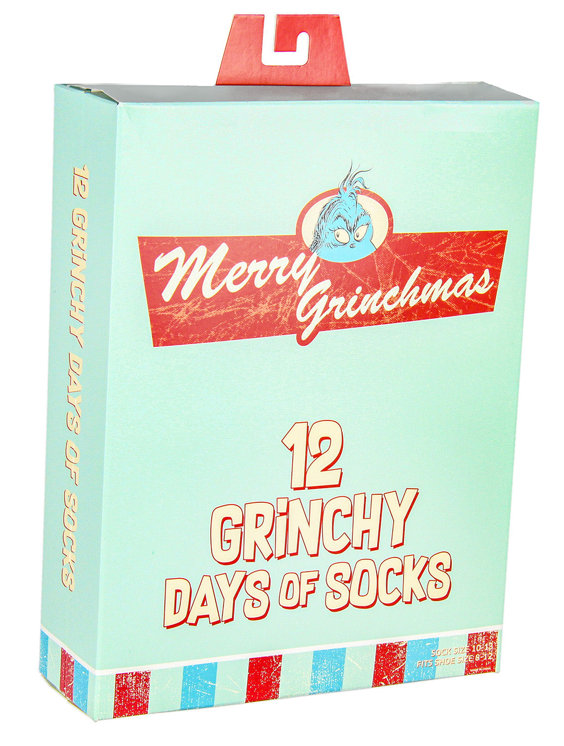 Dr. Seuss The Grinch Merry Grinchmas 12 Grinchy Days Of Socks Gift Box Set - Seven Times Six