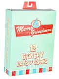 The Grinch Merry Grinchmas 12 Grinchy Days Of Socks Mix and Match Gift Box Set
