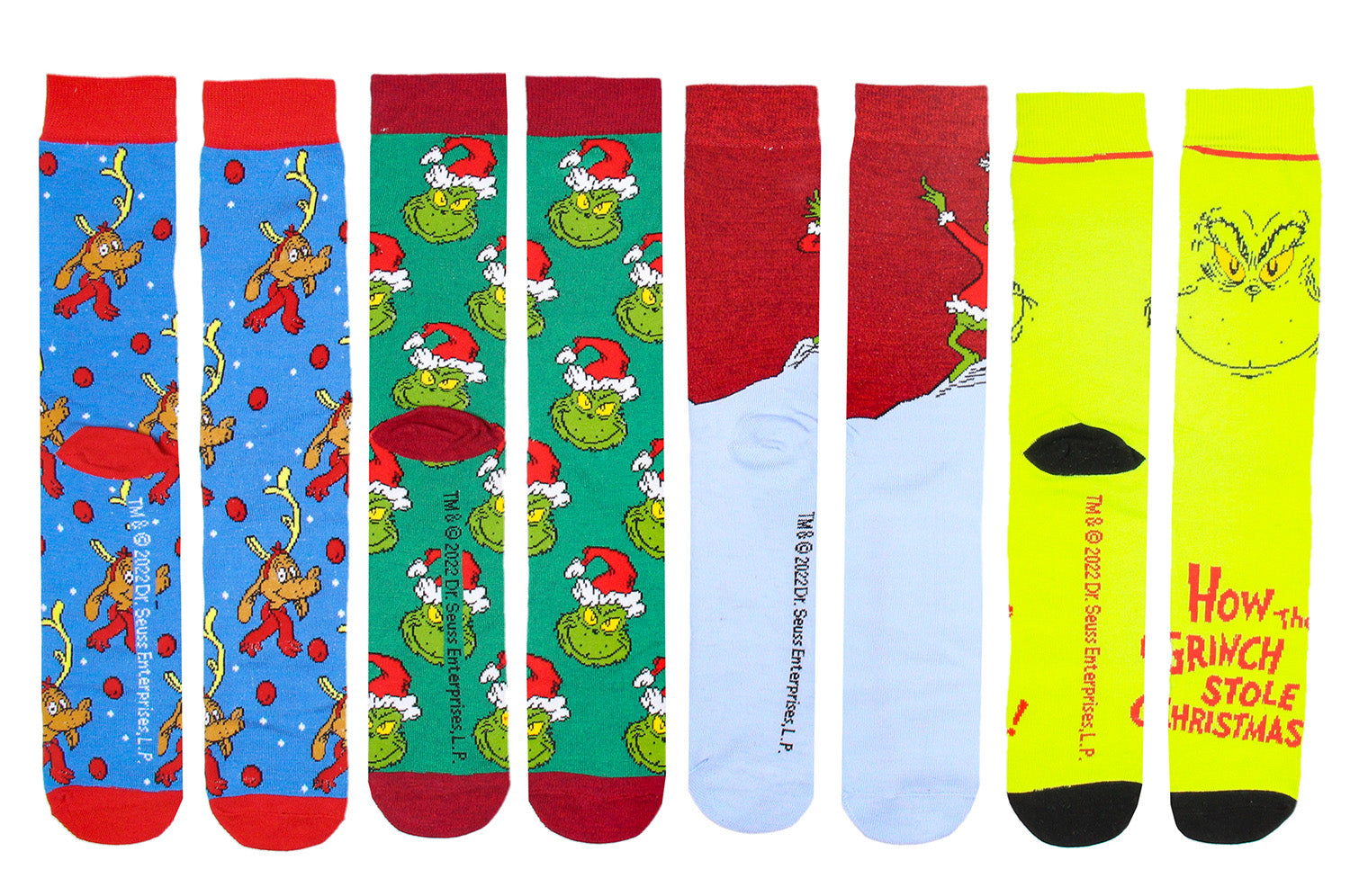 Dr. Seuss The Grinch Merry Grinchmas 12 Grinchy Days Of Socks Gift Box Set