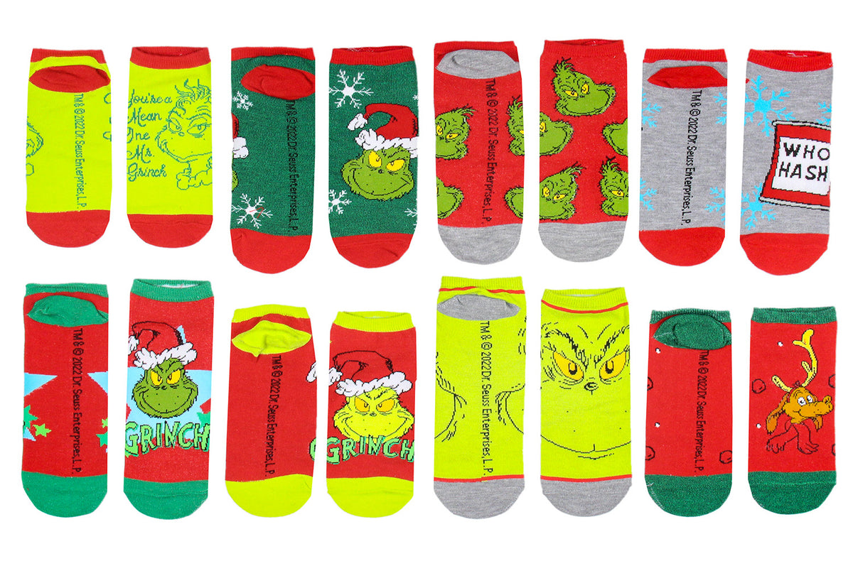Dr. Seuss The Grinch Merry Grinchmas 12 Grinchy Days Of Socks Gift Box Set