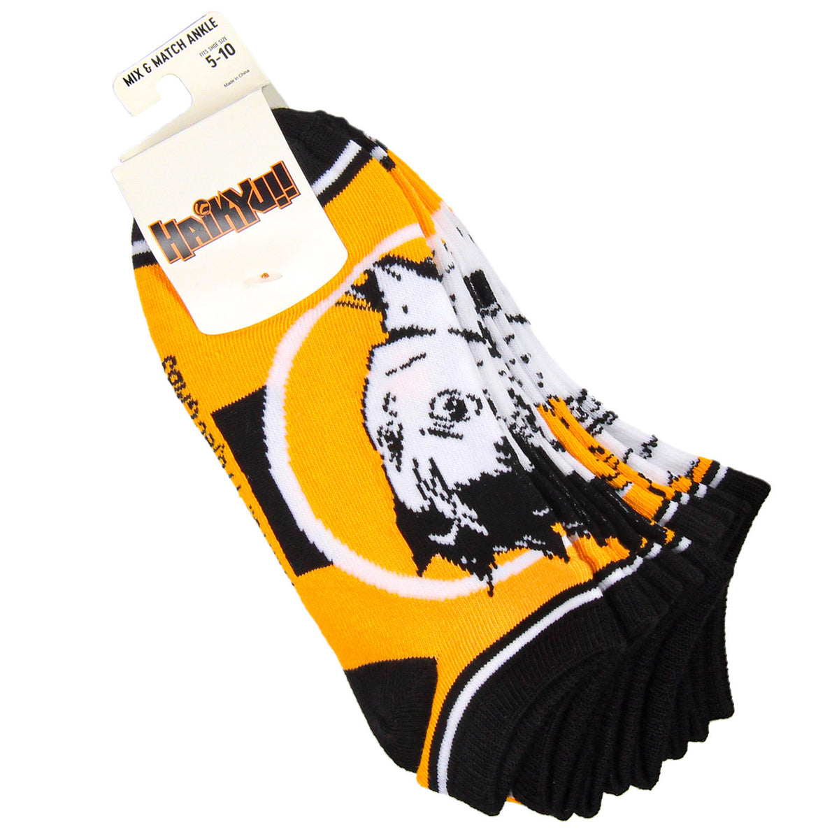 Haikyu!! Volleyball Manga Anime Multi-Character Adult 5 Pk No Show Ankle Socks
