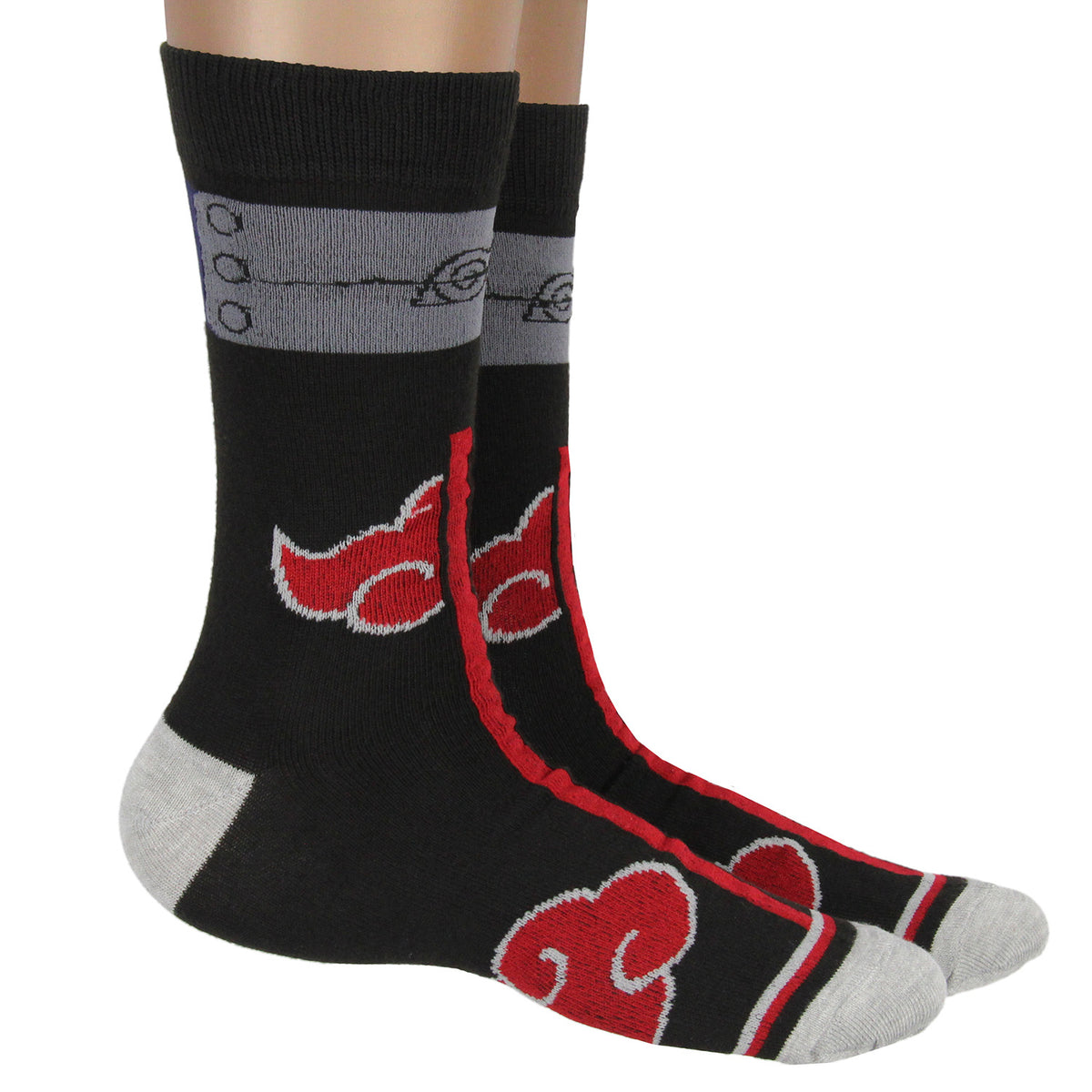 Naruto: Shippuden Red Cloud Rain Of Blood Justice Anime Crew Socks (8-12)