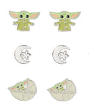 Star Wars The Mandalorian Baby Grogu 6 Pack Costume Jewelry Stud Earrings Set