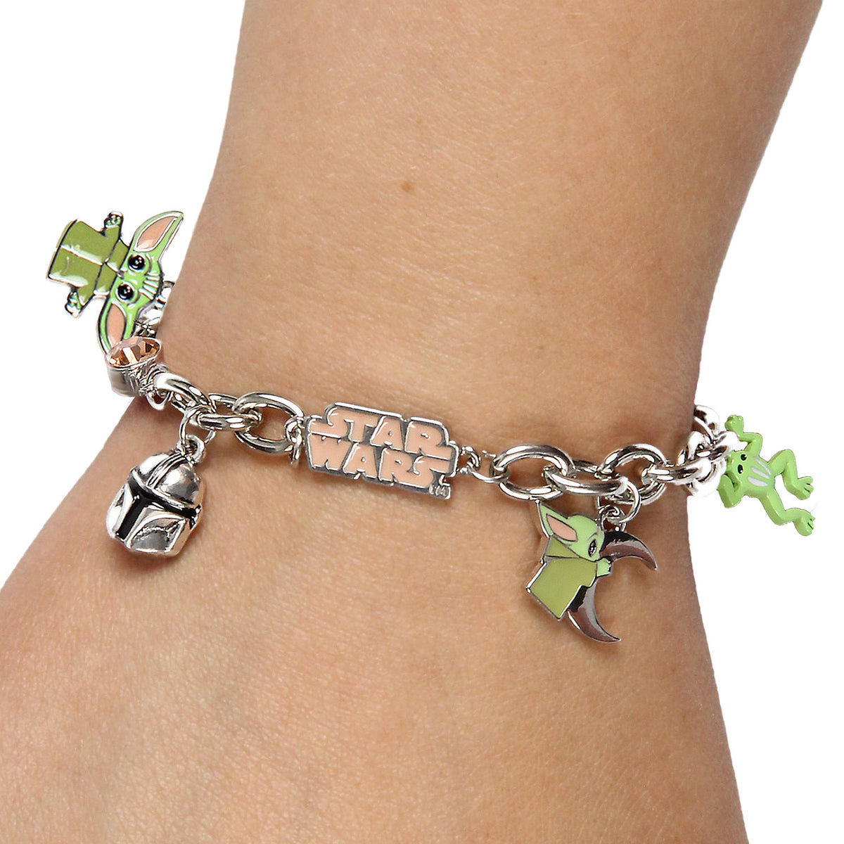 Star War The Mandalorian Grogu Baby Yoda Chain Link Charm Bracelet