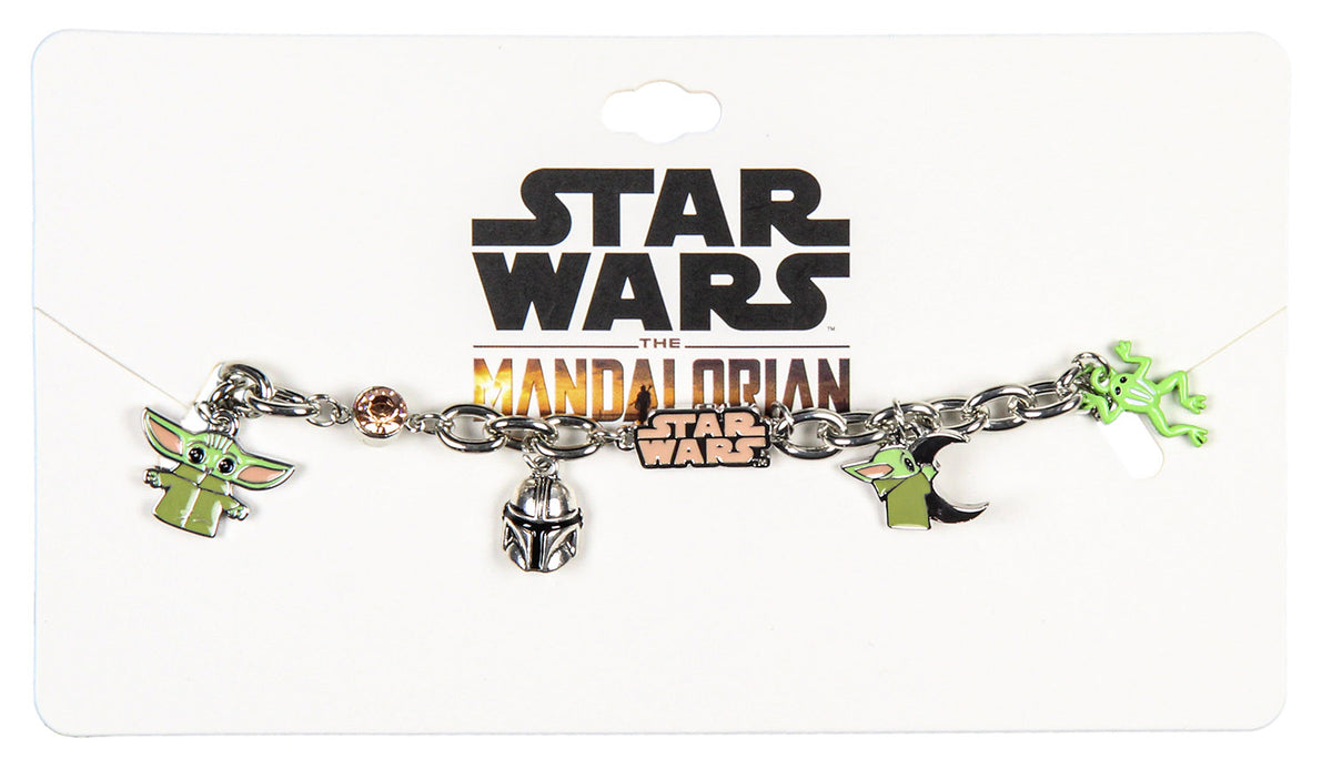 Star War The Mandalorian Grogu Baby Yoda Chain Link Charm Bracelet