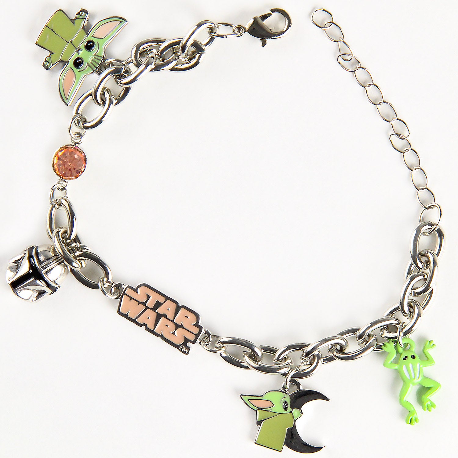 Star War The Mandalorian Grogu Baby Yoda Chain Link Charm Bracelet