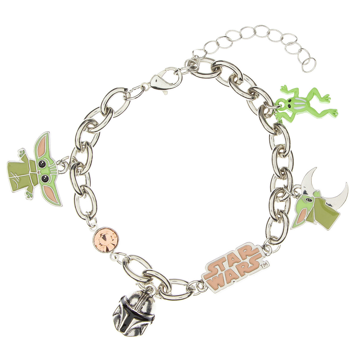 Star War The Mandalorian Grogu Baby Yoda Chain Link Charm Bracelet