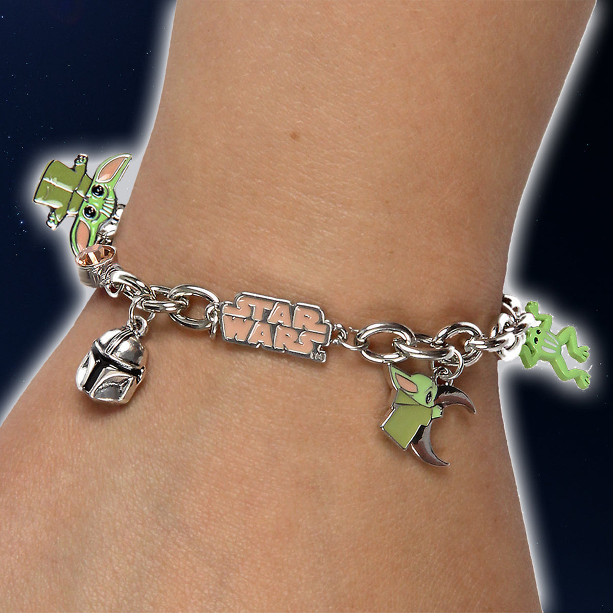 Star War The Mandalorian Grogu Baby Yoda Chain Link Charm Bracelet
