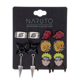 Naruto Shippuden Character And s 6 Pack Costume Jewelry Stud Earrings Set