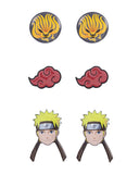 Naruto Shippuden Character And s 6 Pack Costume Jewelry Stud Earrings Set
