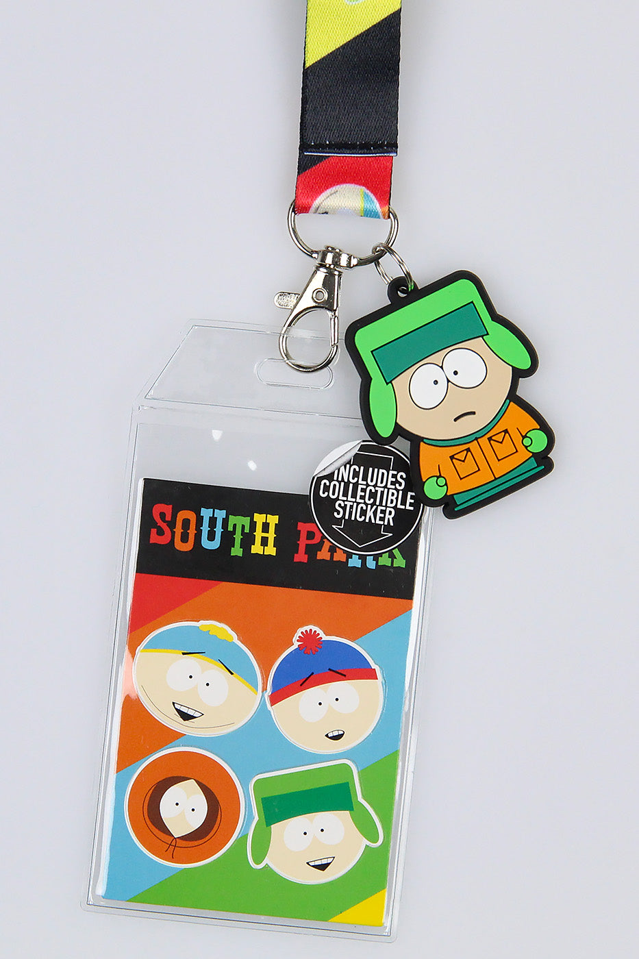 South Park ID Badge Holder Lanyard w/ 2" Kyle Pendant And Stickers