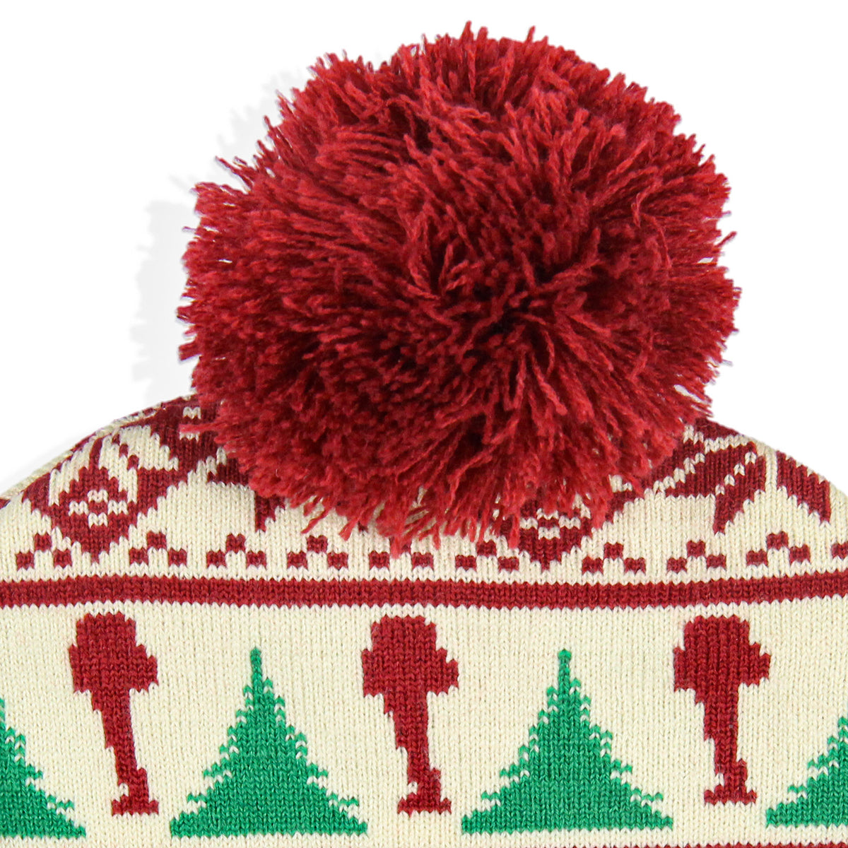 A Christmas Story Oh Fudge Leg Lamp Tree Far Isle Design Cuffed Adult Pom Beanie