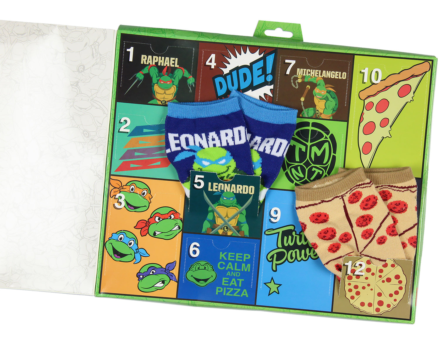 Teenage Mutant Ninja Turtles 12 Days of Socks Ankle and Crew Character Socks