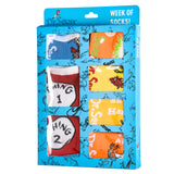 Dr. Seuss Book Titles and Characters Kids Week Of Socks Box Set 7 Pairs