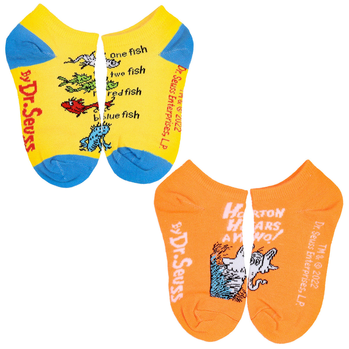 Dr. Seuss Book Titles and Characters Kids Week Of Socks Box Set 7 Pairs