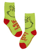 Dr. Seuss GRINCH Kids 3 Pairs Multi-Design Crew Socks For Boys' Or Girls'