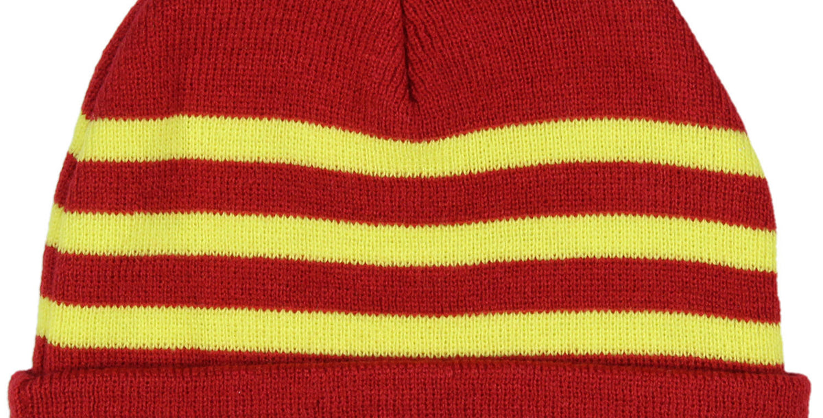 DC Comics The Flash Chrome Weld Jacquard Logo Cuff Pom Beanie Hat