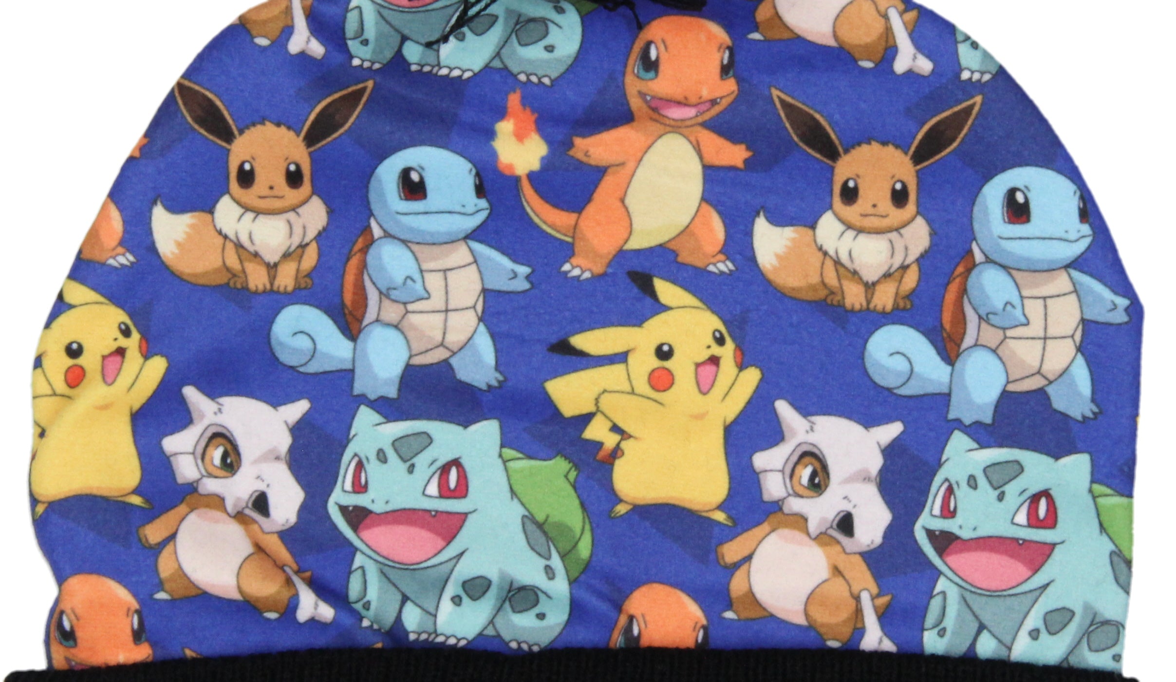 Pokemon Sublimated Pikachu Eevee Charmander Squirtle Bulbasaur Pom Beanie Hat