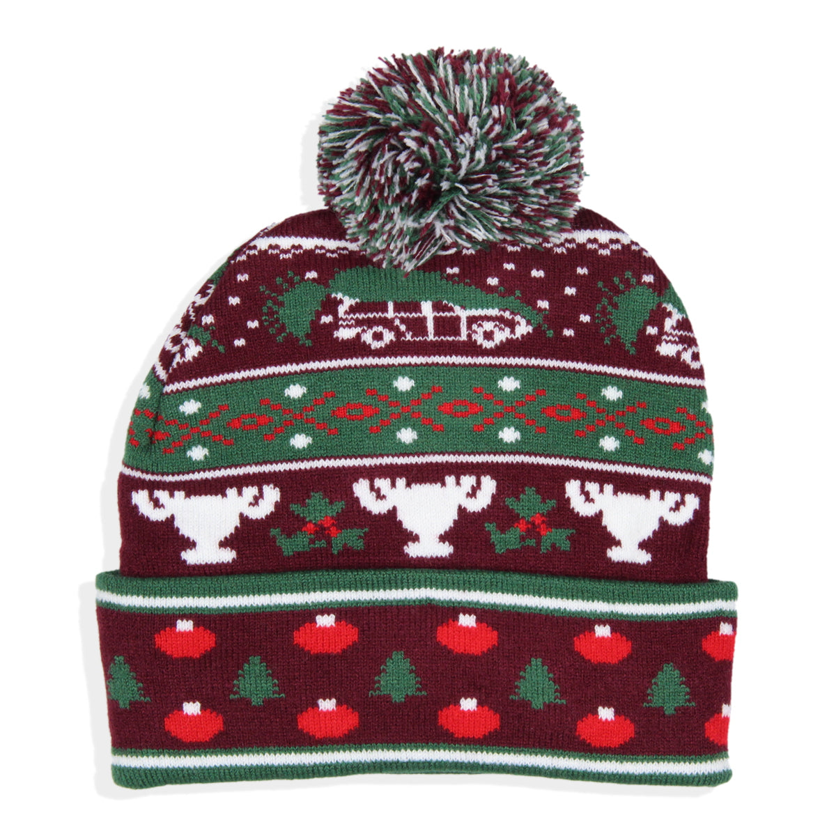 National Lampoon's Christmas Vacation Fair Isle Cuffed Pom Beanie Hat