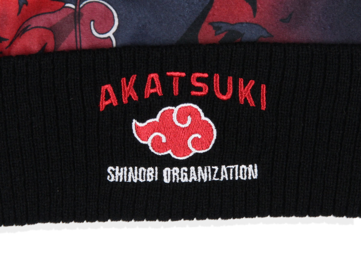 Naruto Shippuden Beanie Itachi Akatsuki Shinobi Organization Cuffed Pom Cap Hat