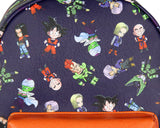 Dragon Ball Z All-Over Chibi Character Print Design Faux Leather Mini Backpack