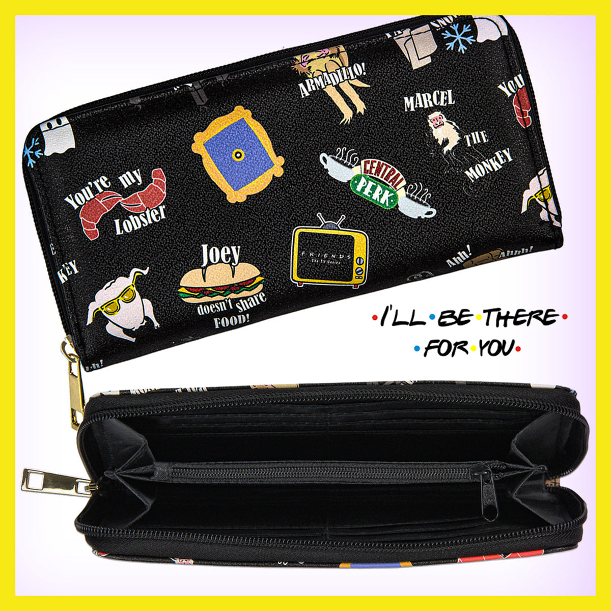 FRIENDS The TV Series Allover Themed Designs Zip Around Wallet