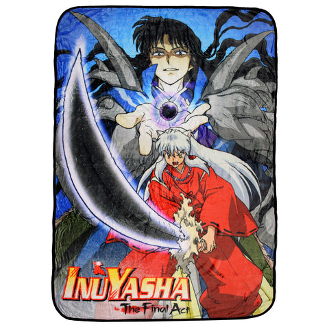 Inuyasha The Final Act Anime InuYasha and Naraku Plush Throw Blanket 45" x 60"