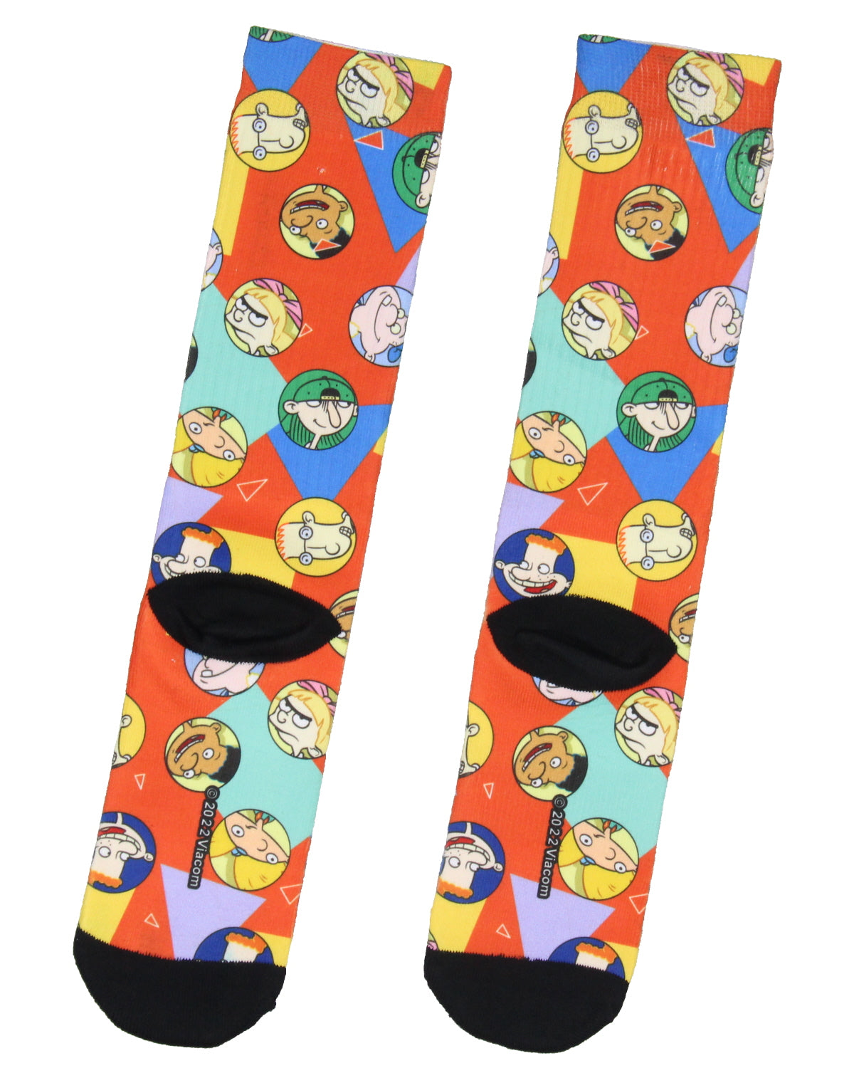 Hey Arnold Character Bubbles Allover Design Adult Crew Socks