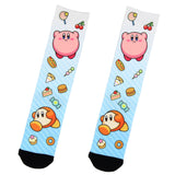 Kirby Loves To Eat Gaming Design Sublimation Crew Socks