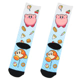 Kirby Loves To Eat Gaming Design Sublimation Crew Socks