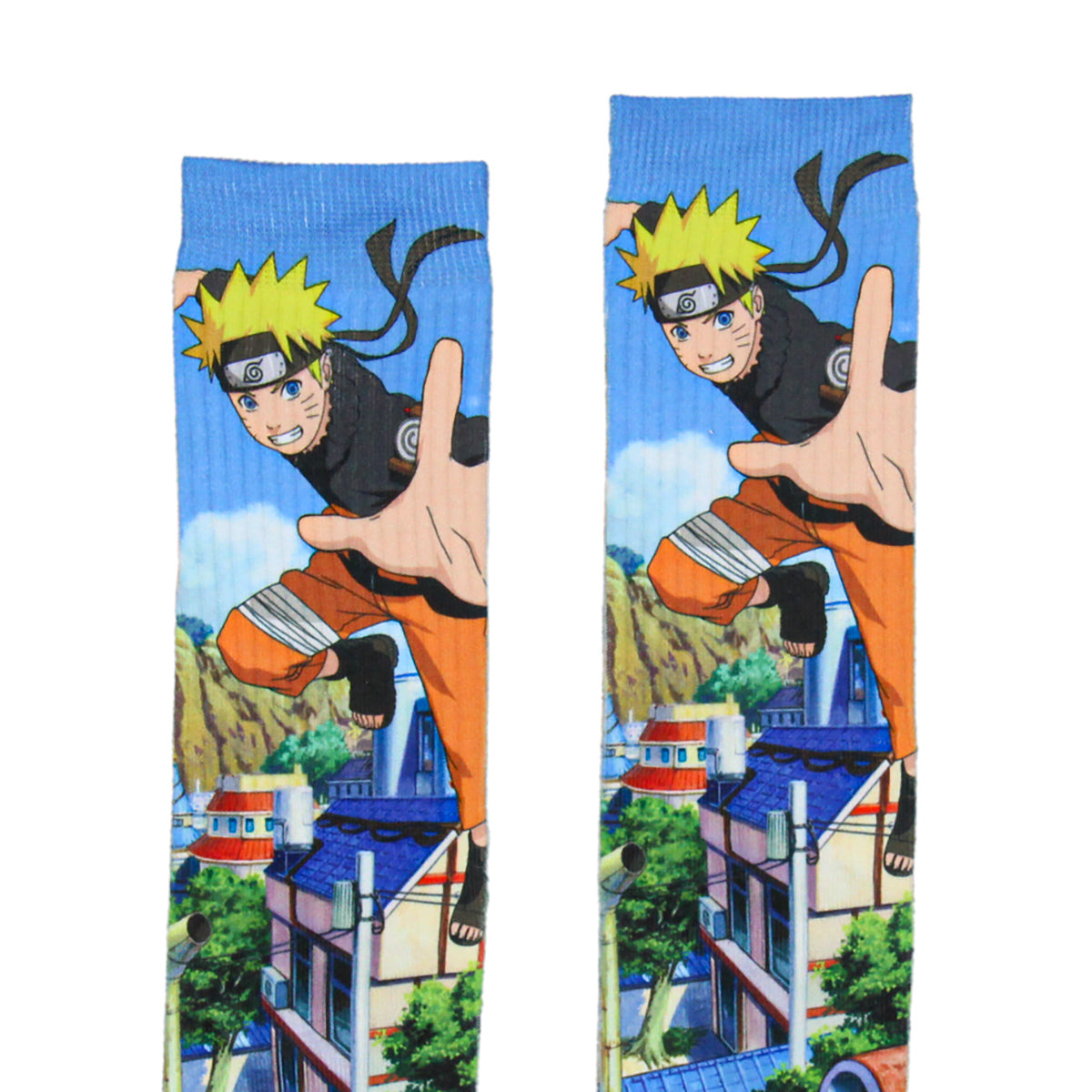 Naruto: Shippuden Men's Manga Anime Naruto Hidden Leaf Village Crew Socks (8-12)