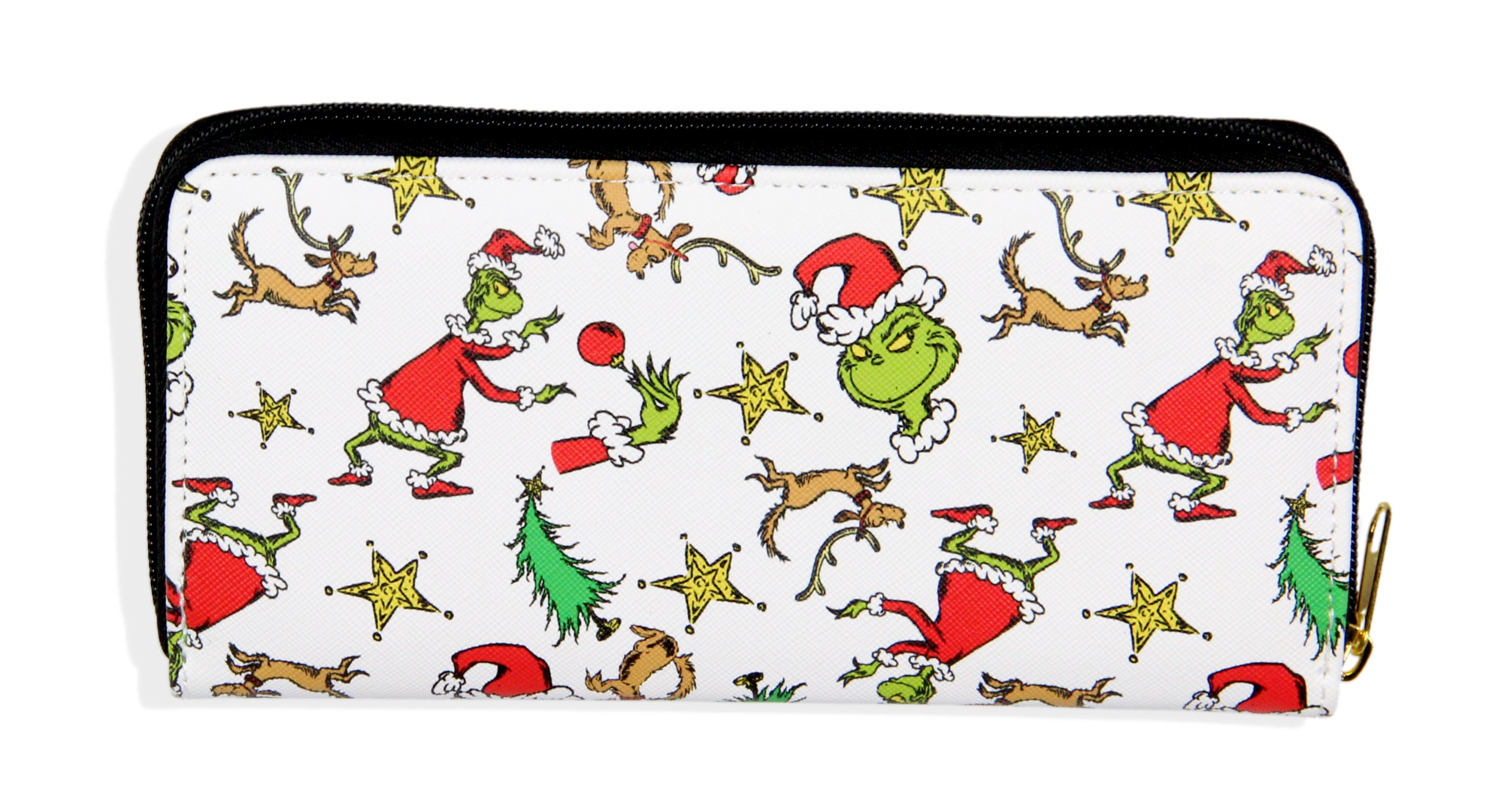 How The Grinch Stole Christmas Faux Saffiano Leather Zip Closure Wallet