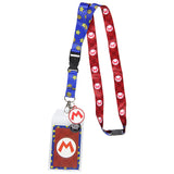 Super Mario Star and Mario Logo Reversible Breakaway Keychain Lanyard ID Holder