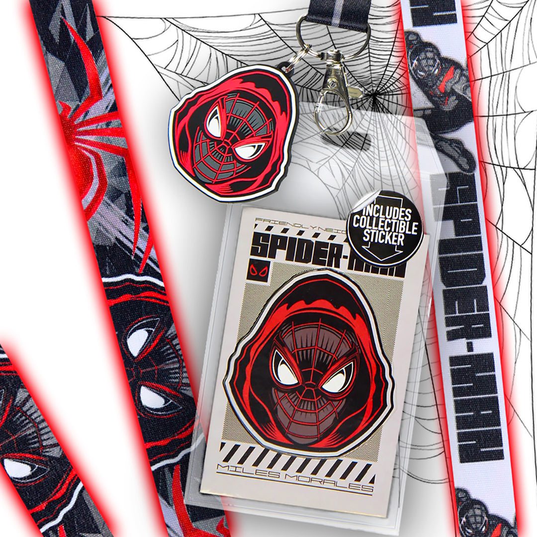 Marvel Spider-Man Miles Morales ID Lanyard Badge Holder With Charm