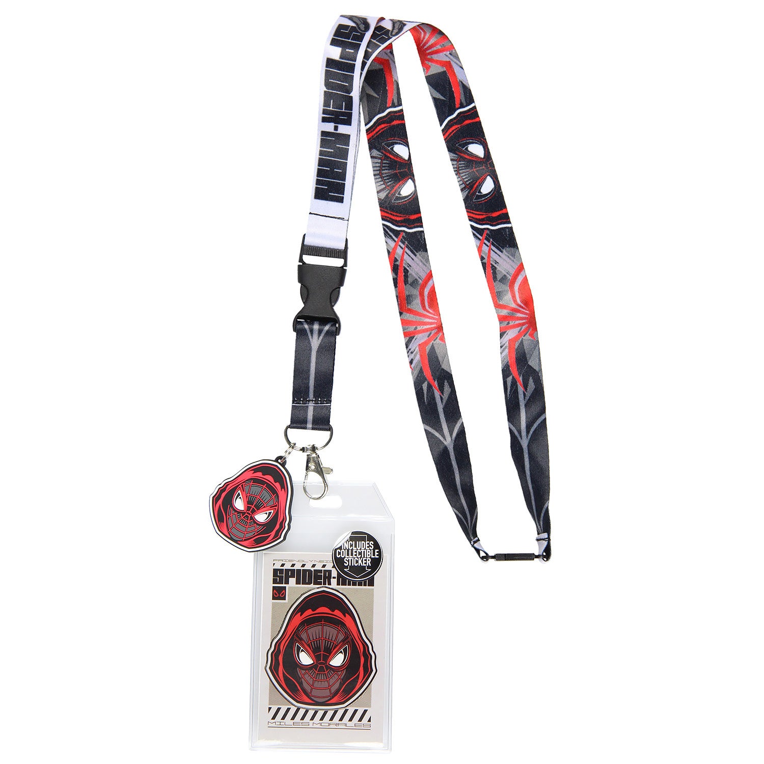 Marvel Spider-Man Miles Morales ID Lanyard Badge Holder With Charm