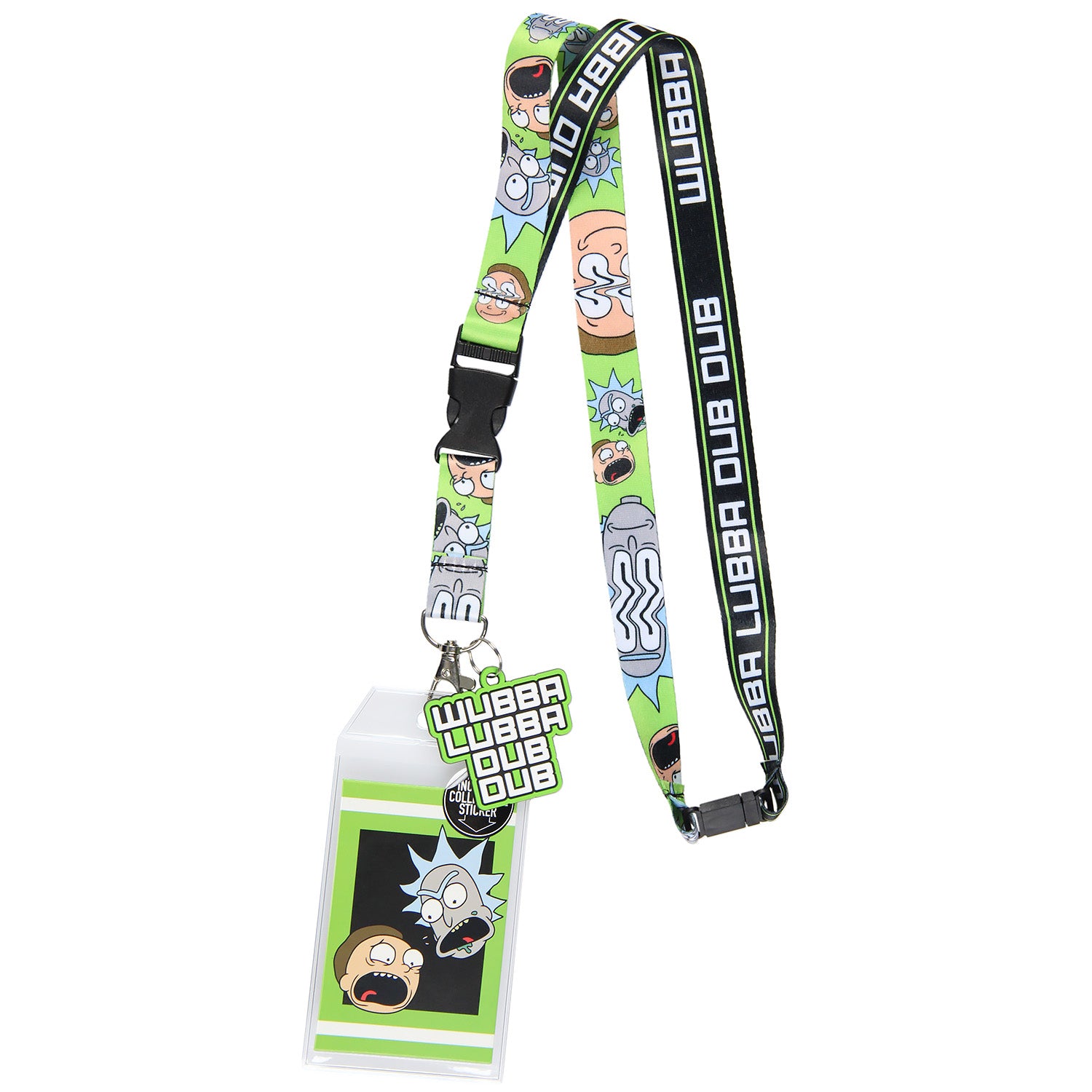 Rick And Morty Wubba Wubba Lanyard with ID Holder Rubber Charm and Sticker