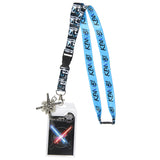 Star Wars Obi-Wan Kenobi ID Lanyard Badge Holder With Metal Light Saber Charm
