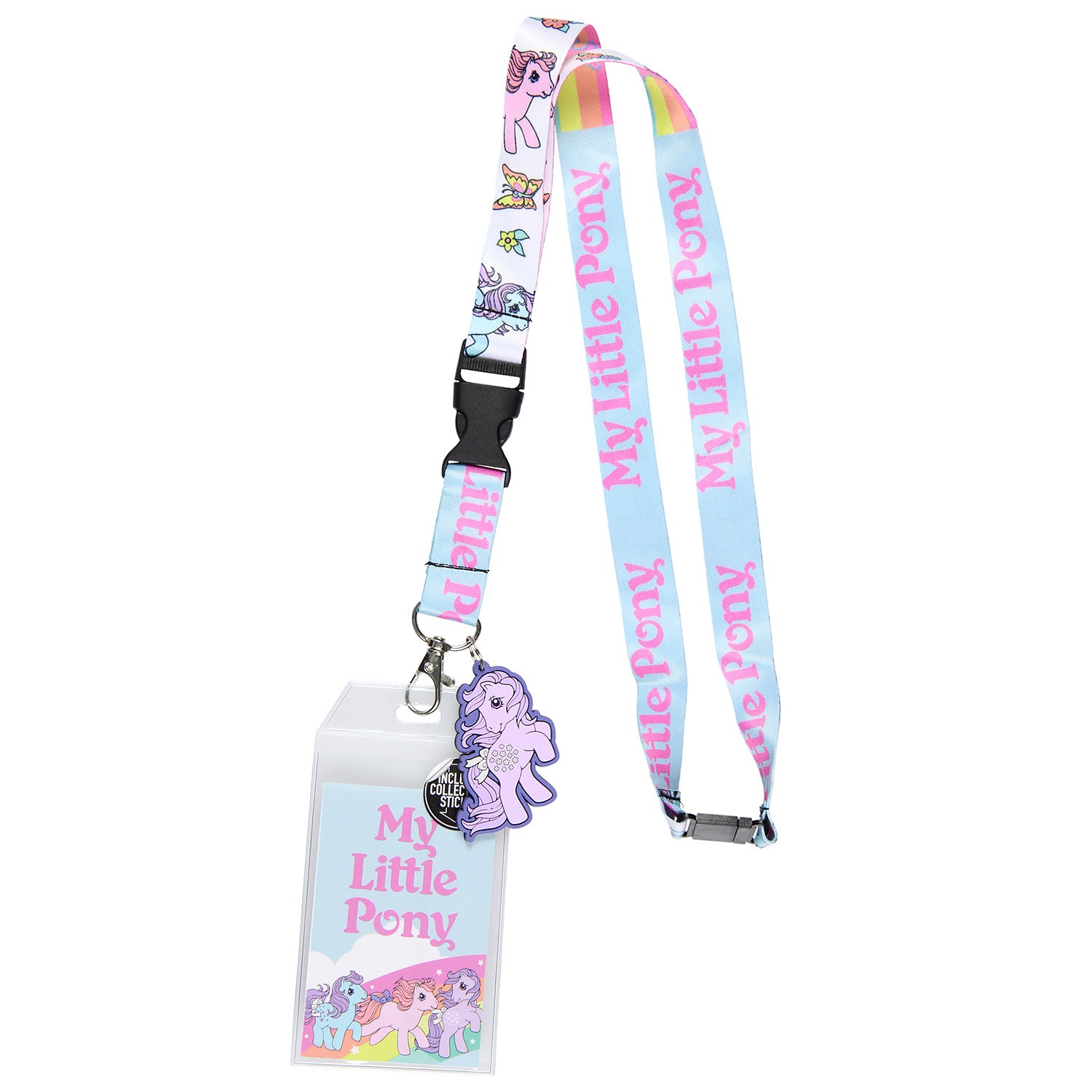 My Little Pony Retro Reversible ID Lanyard Badge Holder With Rubber Pony Charm