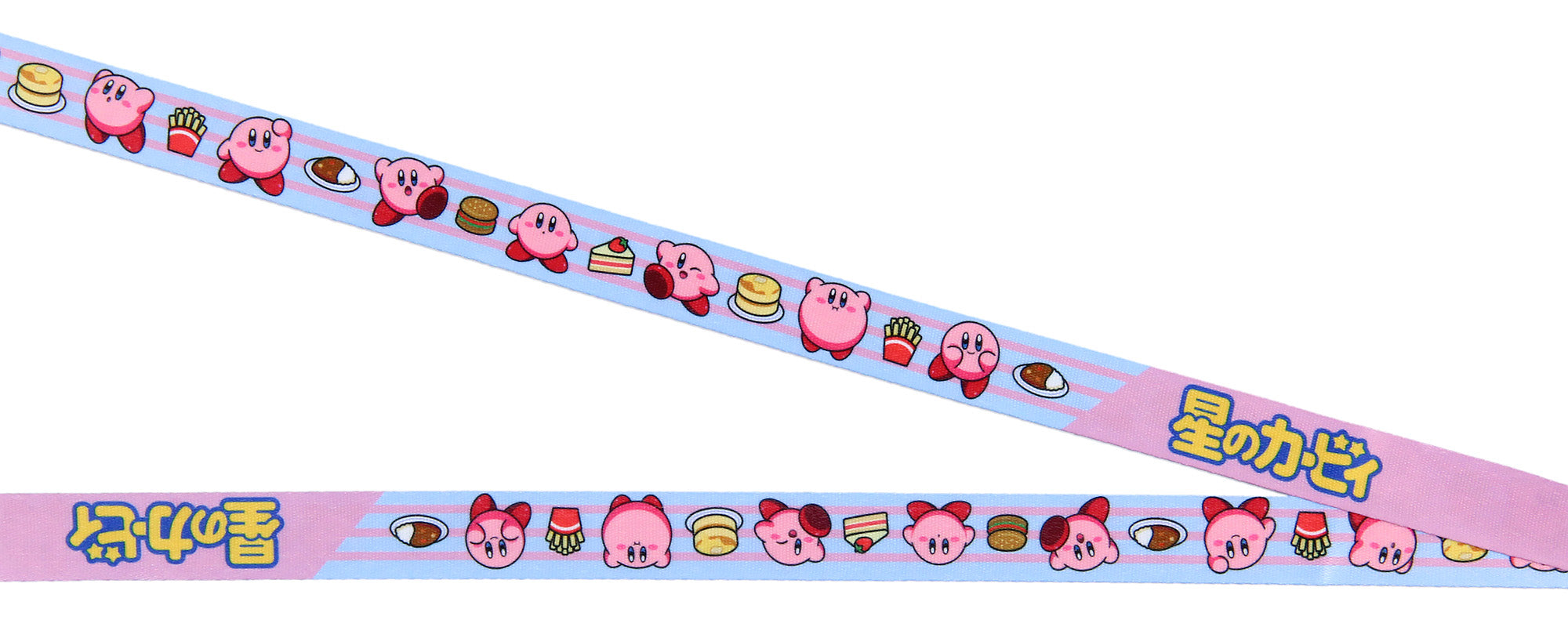 Kirby Pink Hero Reversible ID Lanyard Badge Holder With Rubber Kirby Charm