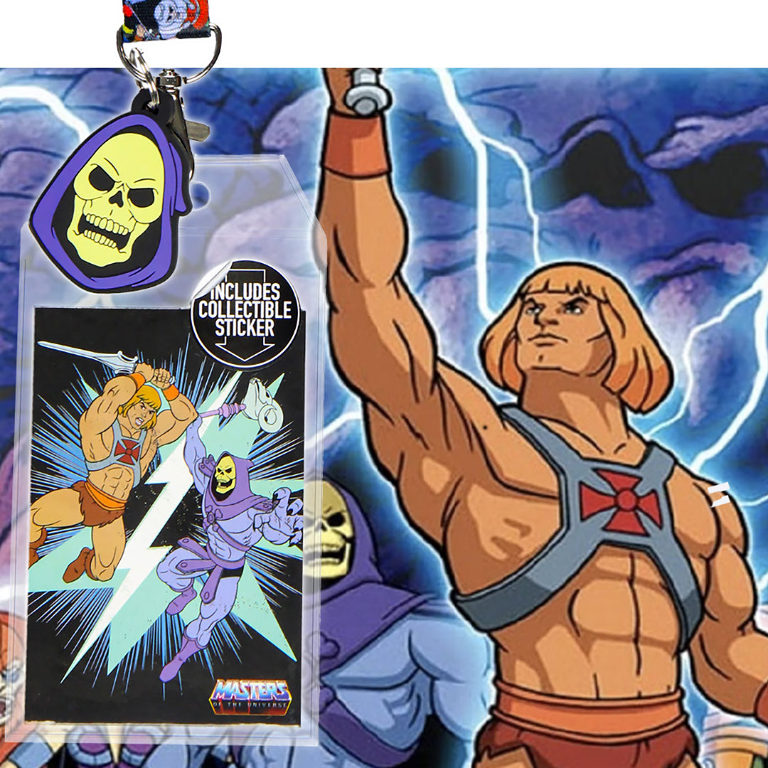 He-Man Masters of The Universe ID Lanyard Badge Holder With Rubber Skeletor Charm