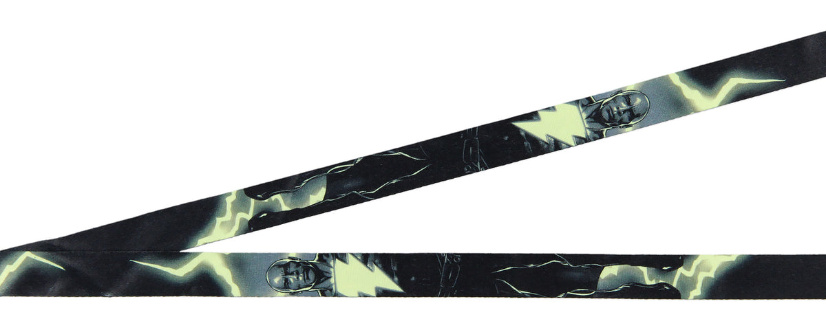 Black Adam Movie Reversible ID Lanyard Badge Holder With Lightning Charm