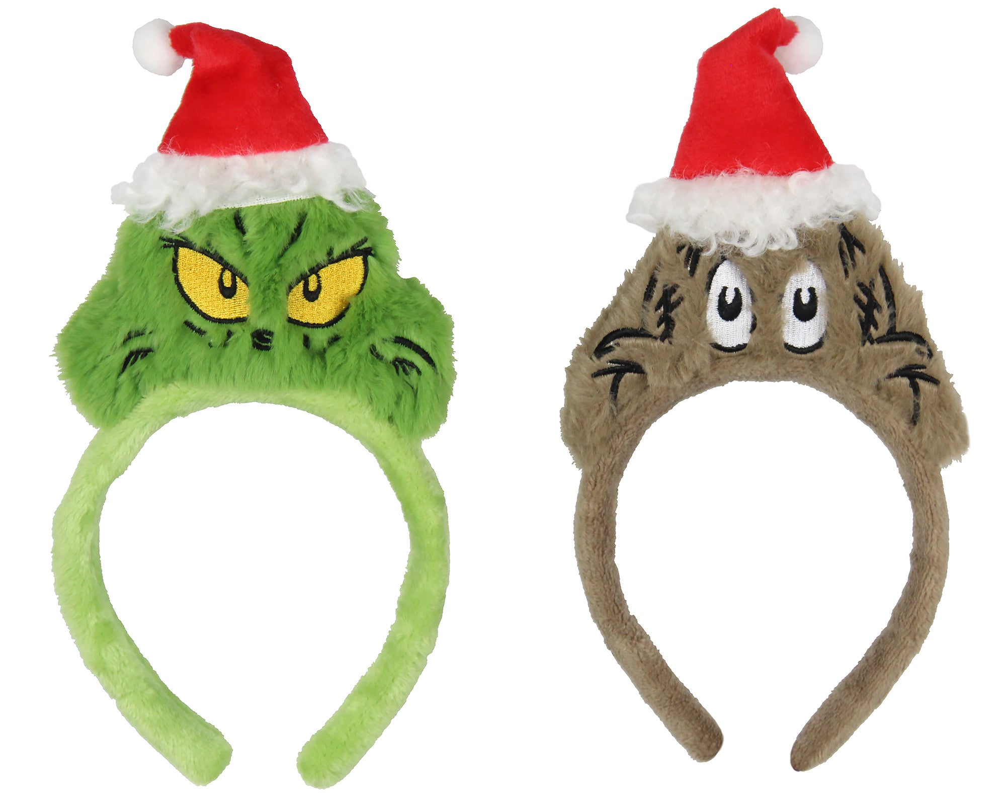 Dr. Seuss GRINCH Stole Christmas Santa Grinch and Santa Max Headband 2 Pack
